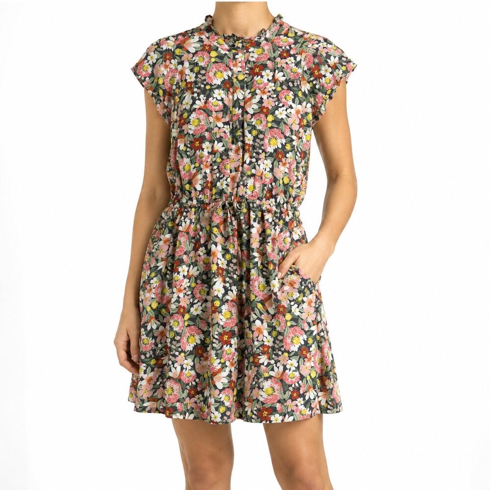 LOFT Petite XS Floral Dress Cottagecore Boho Garden Party Vacation Dress